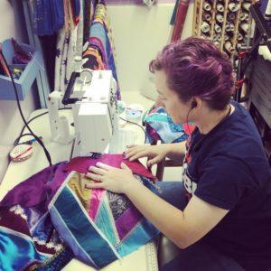 me sewing flower power