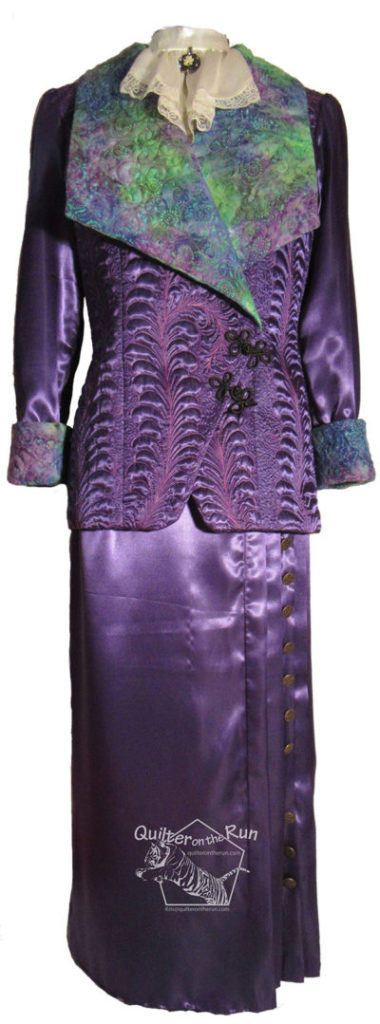 downton dreams front satin quilted garment