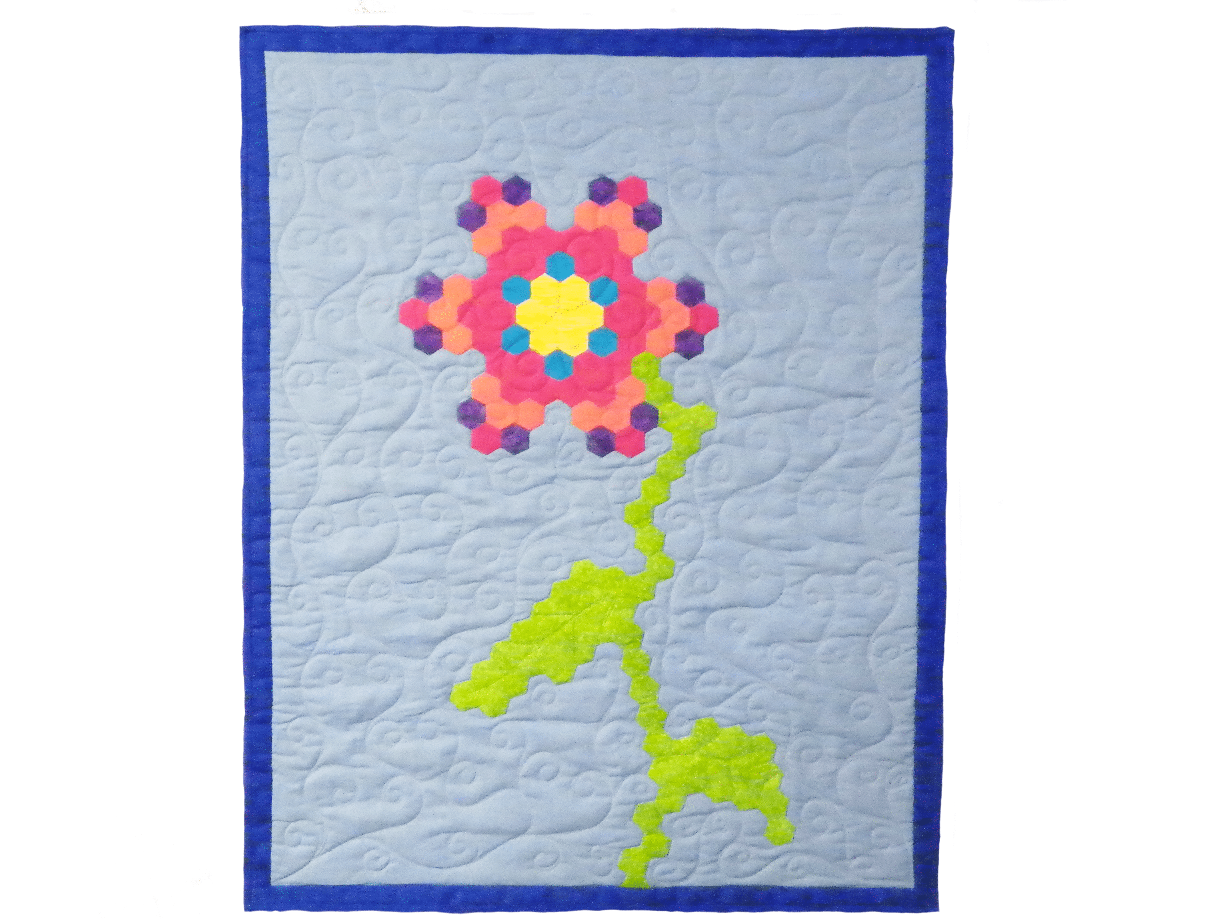 easy hexagon quilts by machine applique and piecing classes quilter on the run sample
