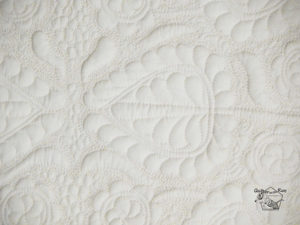 detail flower wholecloth quilt