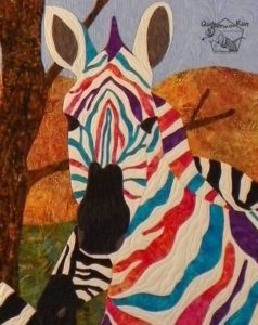 close up rainbow zebra quilt gallery