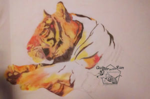 tiger quilt in progress