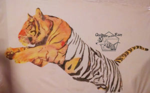 tiger quilt in progress