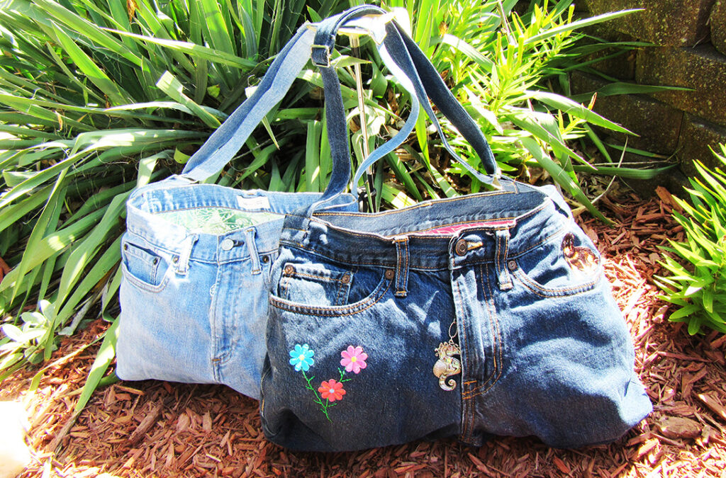 recycled jeans purse