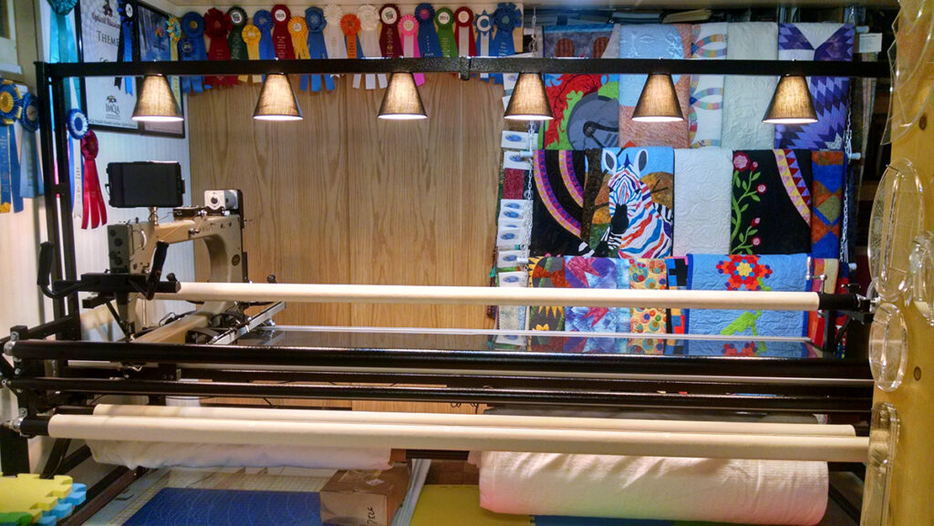 full shot of gammill opt plus frame quilting