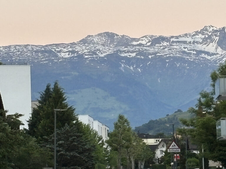 view of the swiss alps from verduz