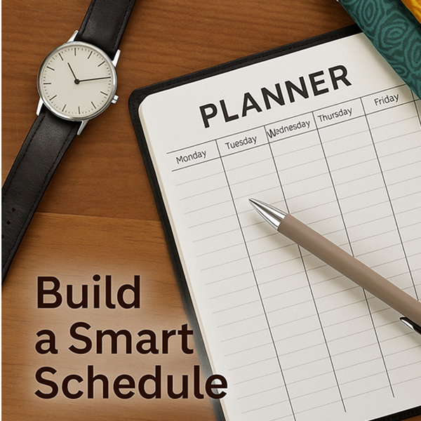 schedule smart note book and calendar with pencil