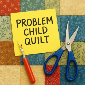quilt with snips and seam ripper says problem child