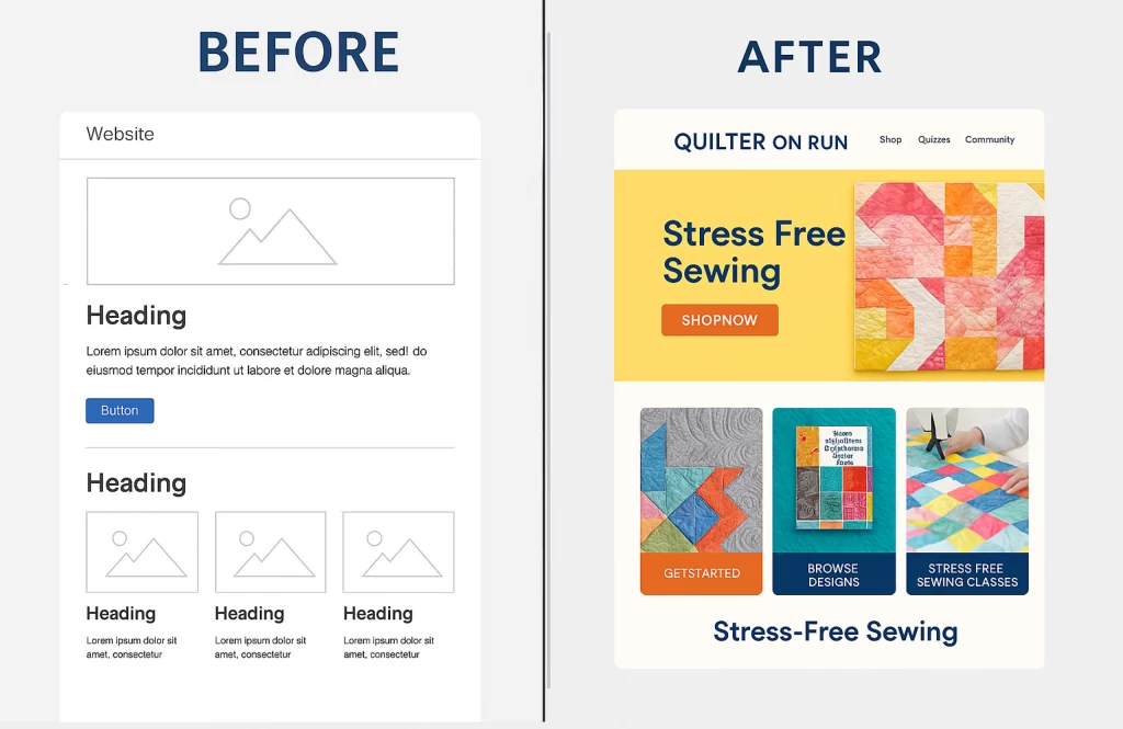 before and after website