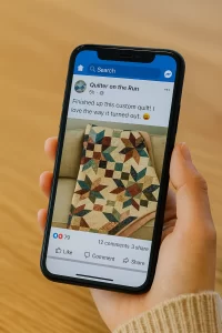 phone with facebook page and likes