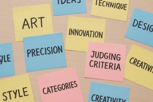 sticky notes with judging creativity style