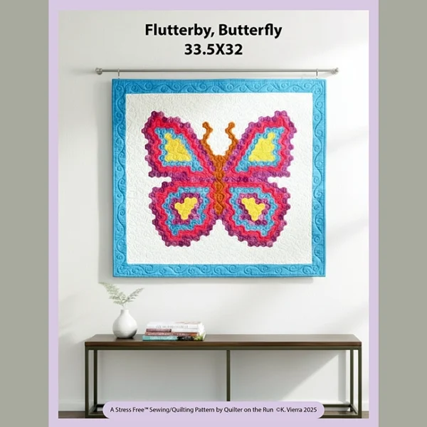 flutterby butterfly hexie wall hanging