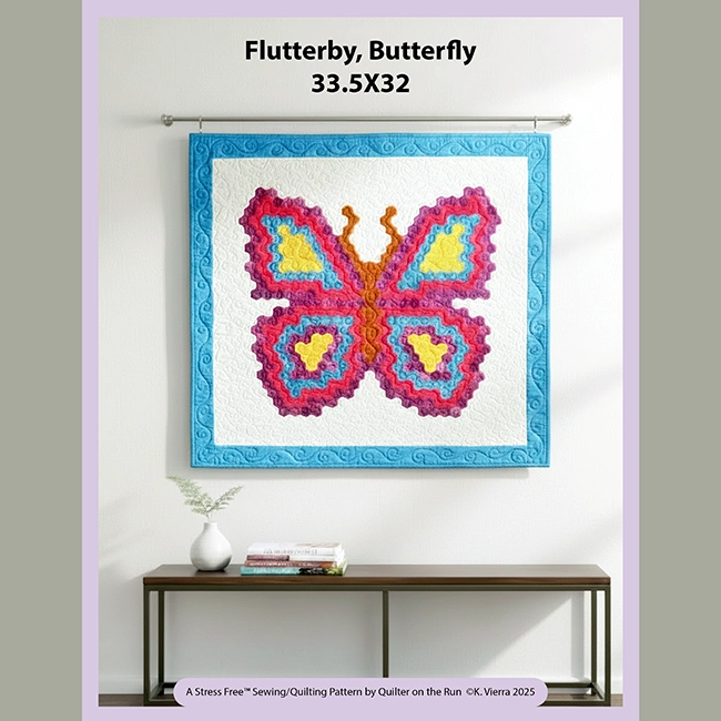 flutterby butterfly hexie wall hanging