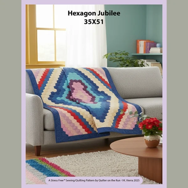 bargello de hexagons lap quilt