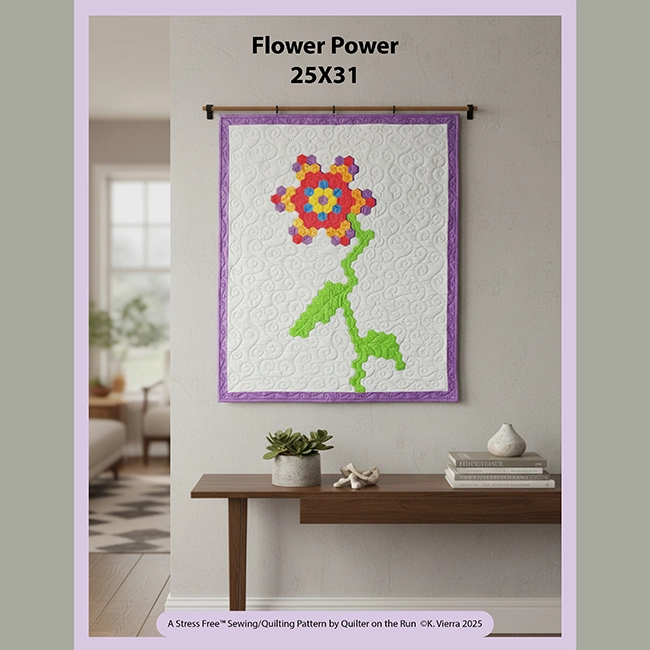 flower power hexagon wall hanging