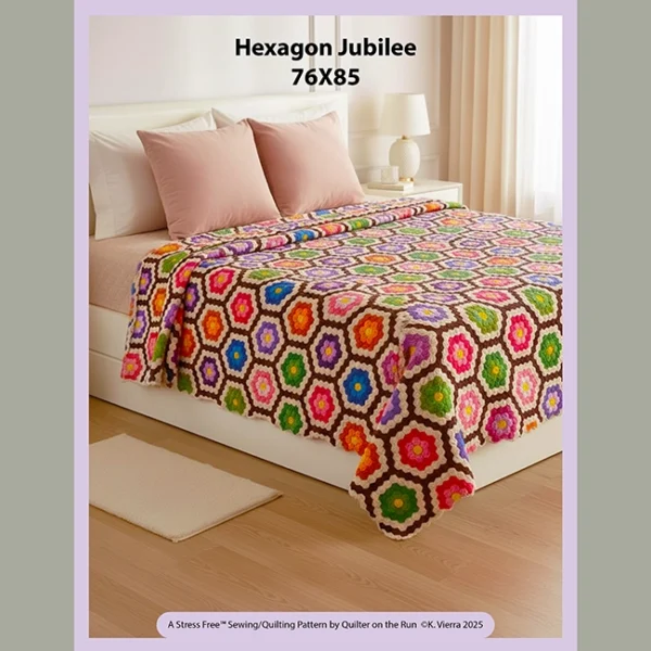 hexagon jubilee hexie quilt