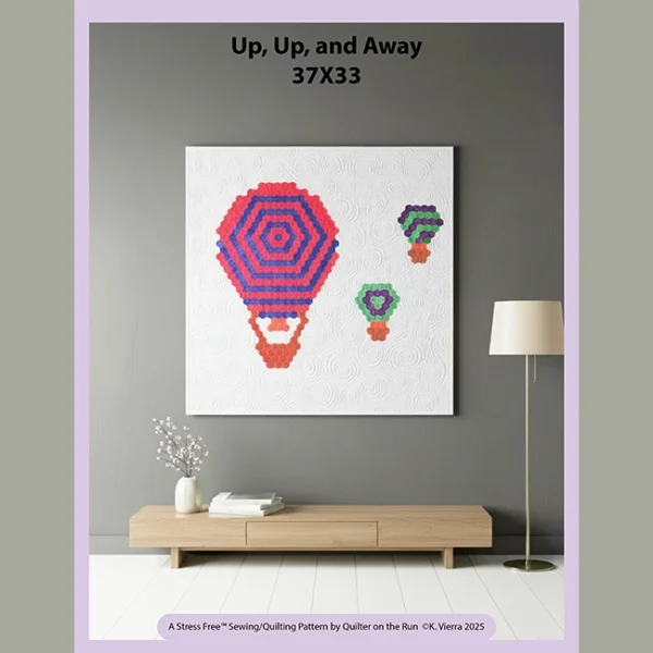 up up and away hexagon wall hanging