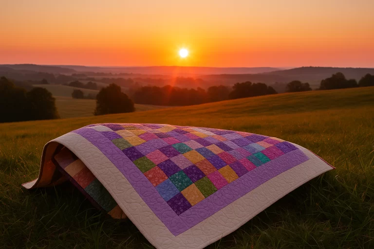 sunrise over a quilt
